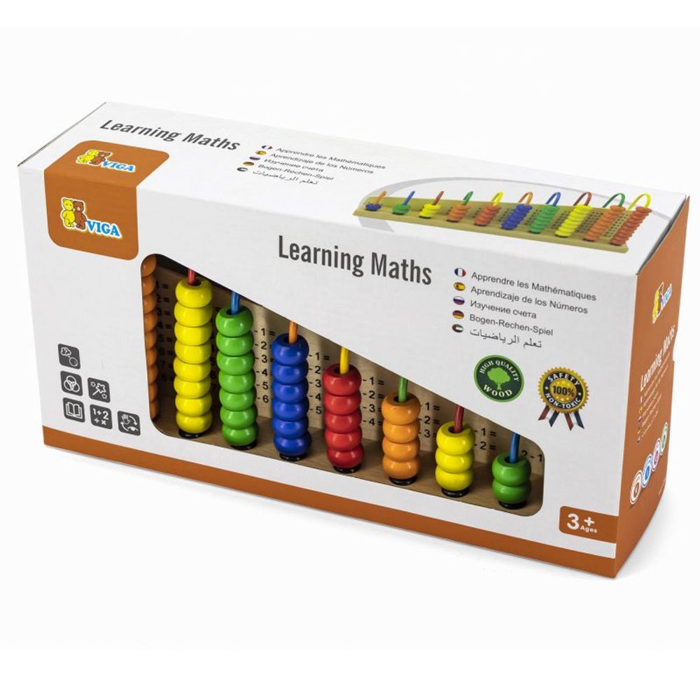Viga Learning Maths - Drveni dvostrani abakus slika 1