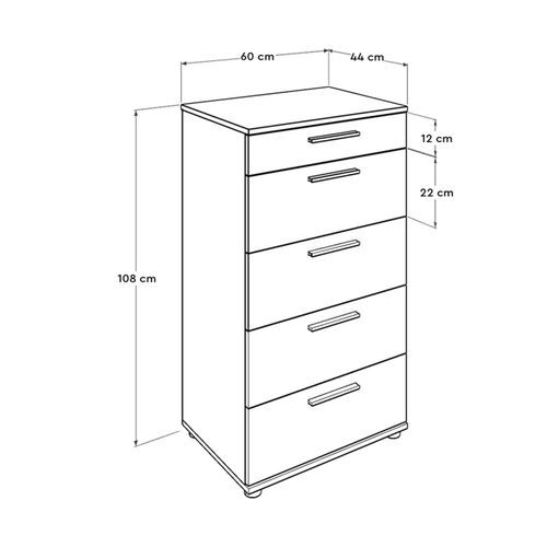 Komoda Sonomo SFN-550-SS-1 sa 5 Fioka slika 7