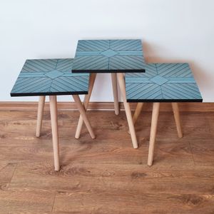 Plavi Nesting Sto (3 Komada) 3Shp362