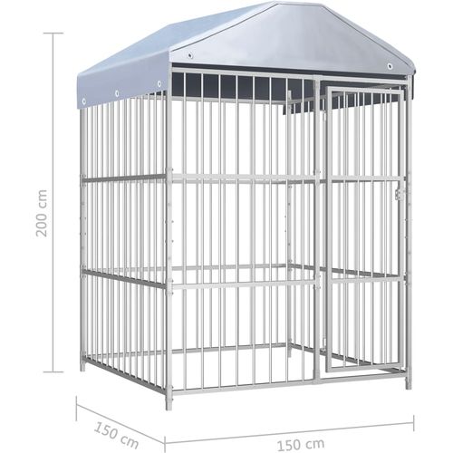 Vanjski kavez za pse s krovom 150 x 150 x 200 cm slika 20