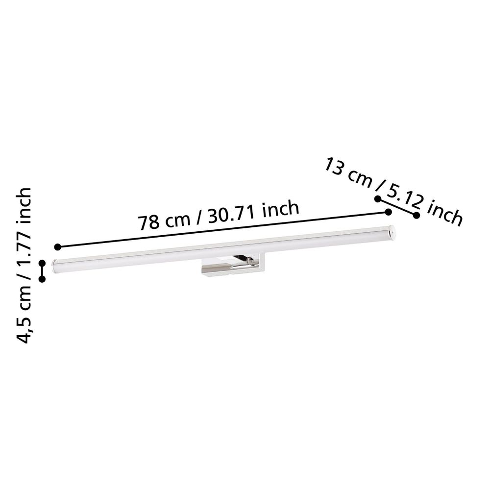 Eglo Vadumi zidna/1, led, 14w, 1700lm, d780, ip44, krom/bijela  slika 3