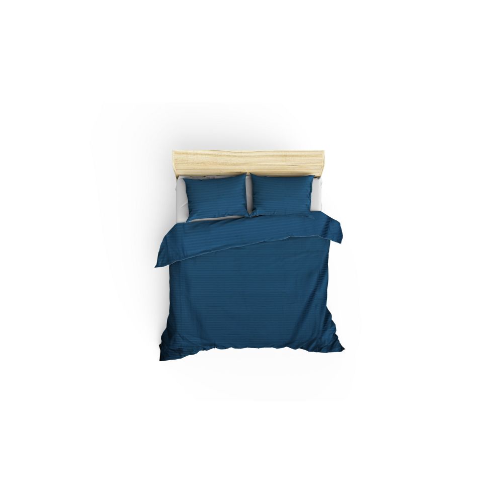 Stripe - Blue Blue Satin Super King Quilt Cover Set (FR) slika 2