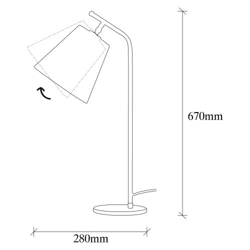 Stona lampa Salihini - MR-623 u crnoj boji slika 6