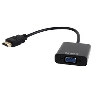 Gembird A-HDMI-VGA-03 VIDEO Adapter HDMI to VGA HD15, M/F + Audio on Cable, Black