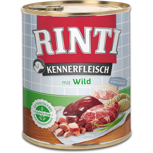 RINTI Kennerfleisch mit Wild, hrana za pse s mesom divljači, 800 g