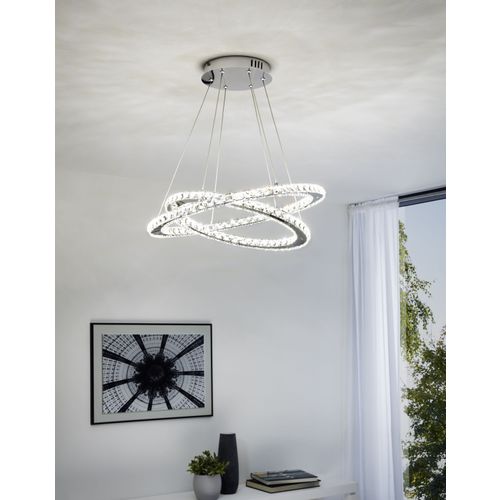 Eglo varrazo visilica/2, led, 29,6w, prom 550, krom/kristal  slika 2