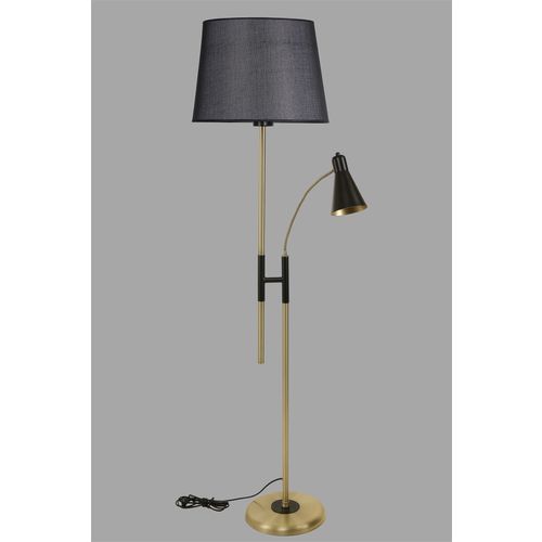 Forza Eskitme Lambader Pramit Hasır Siyah Abajurlu Black Floor Lamp slika 3