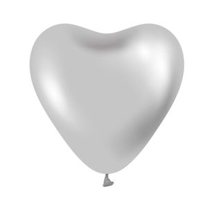 CB-S6LS Balon Srce Platinasto Srebro 30cm, 6kom