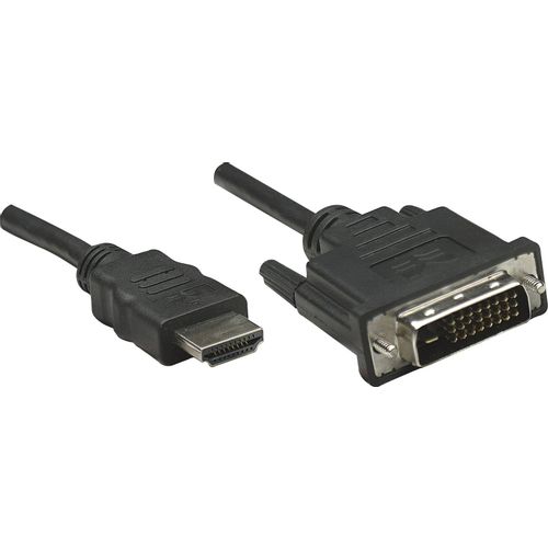 Manhattan DVI / HDMI adapterski kabel DVI-D 24+1-polni utikač, HDMI A utikač 3.00 m crna 372510 pozlaćeni kontakti, UL certificiran DVI kabel slika 5