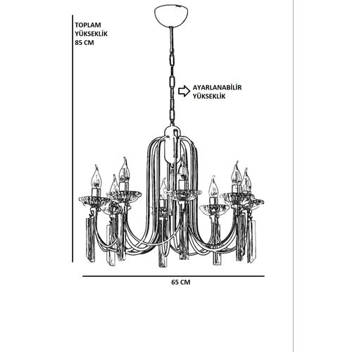 Kontes 8751-2 Black Chandelier slika 4