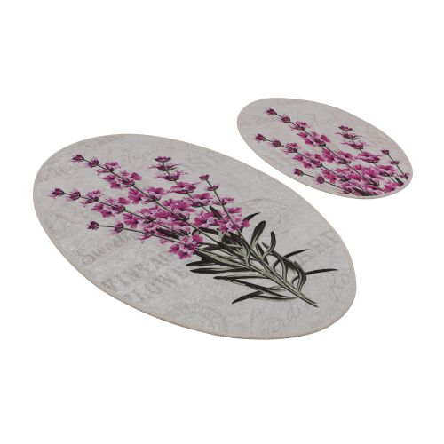 Lavender DJT Multicolor Bathmat Set (2 Pieces) slika 4