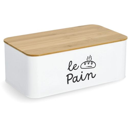 Zeller Kutija za kruh "Le Pain", metal/bambus, bijela, 33 x 18,5 x 12 cm slika 3