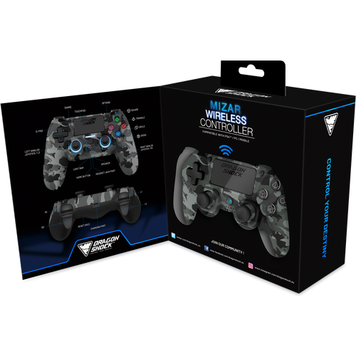 DRAGONSHOCK MIZAR WIRELESS CONTROLLER GREY CAMO PS4, PC, MOBILE slika 5