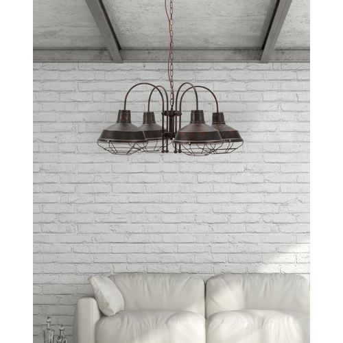 Mauro Ferretti Stropna lampa bronks 4 svjetla cm 80x80x40 (lanac cm 80) slika 9