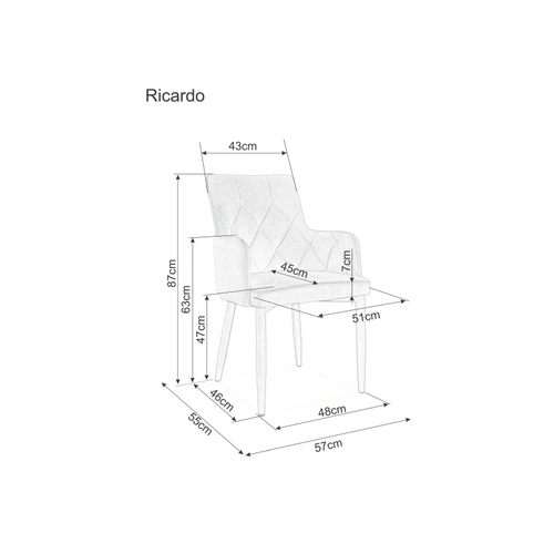 Stolica Ricardo BARŠ.-mornarsko plava slika 2