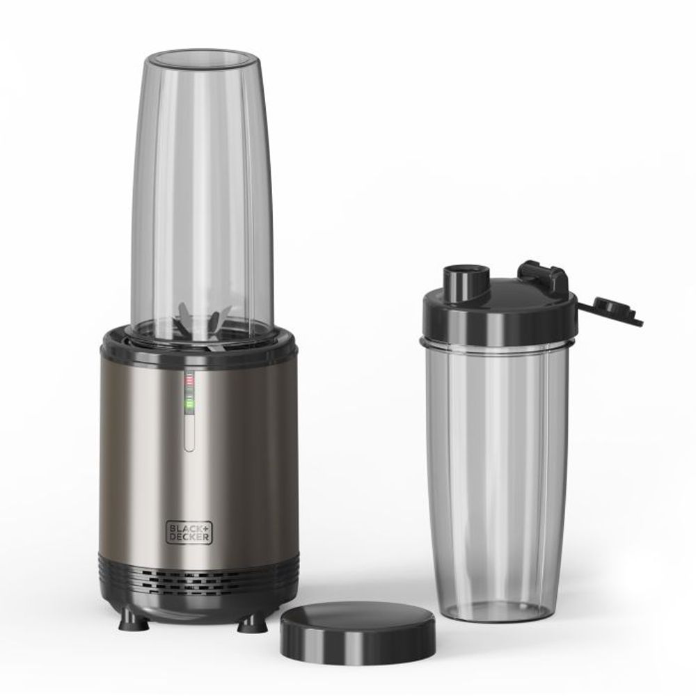 Blender 1200 W s više brzina i pulsnom funkcijom za smoothieje, juhe i napitke uz jednostavnu upotrebu. Snažni kućanski aparati za svaki dom samo na adriaprofix.si. Black&Decker BXJBA1203E slika 1