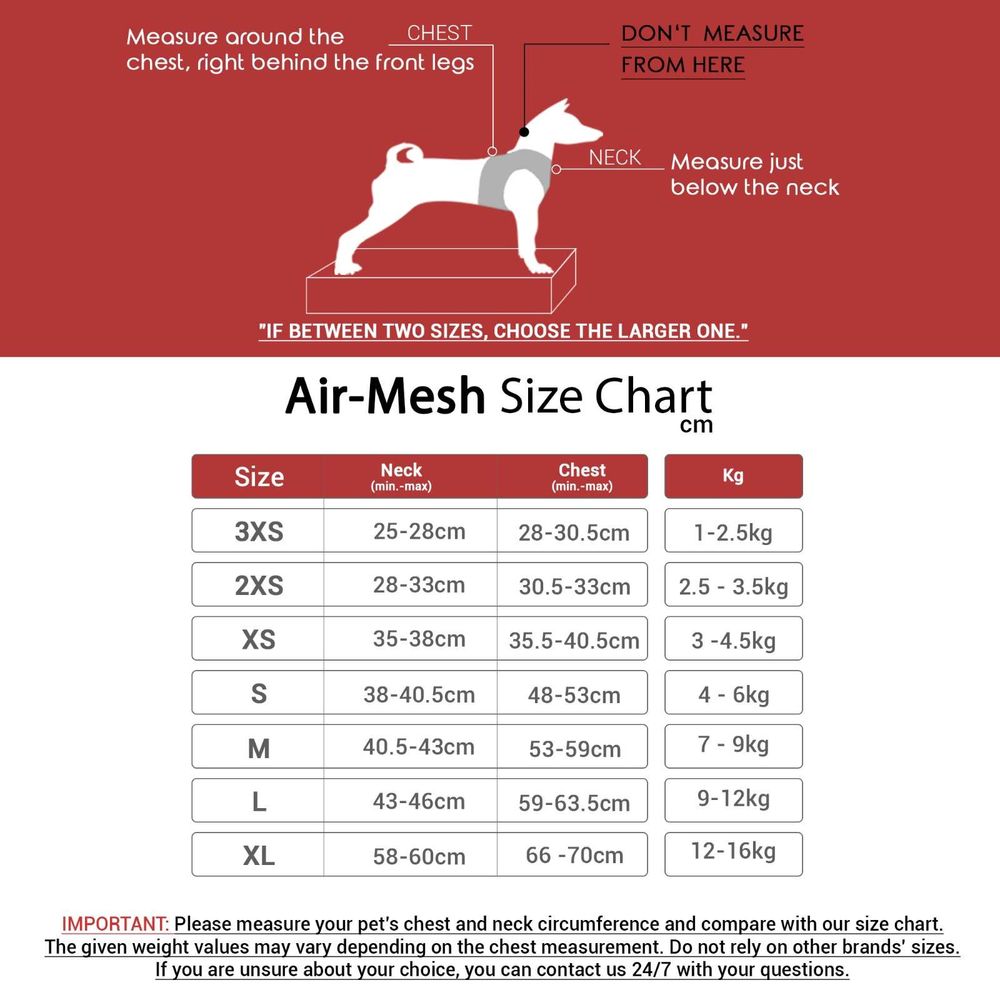 Dog harness Air-Mesh, colour: red slika 13