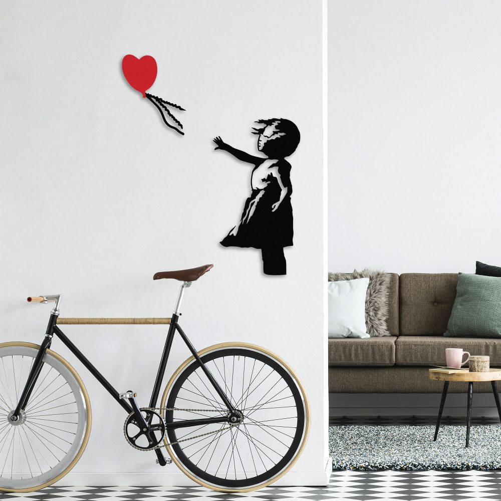 Banksy - 13 crno-crveni dekorativni metalni zidni ukras - izložbeni artikl (oštećenja ambalaža) slika 3