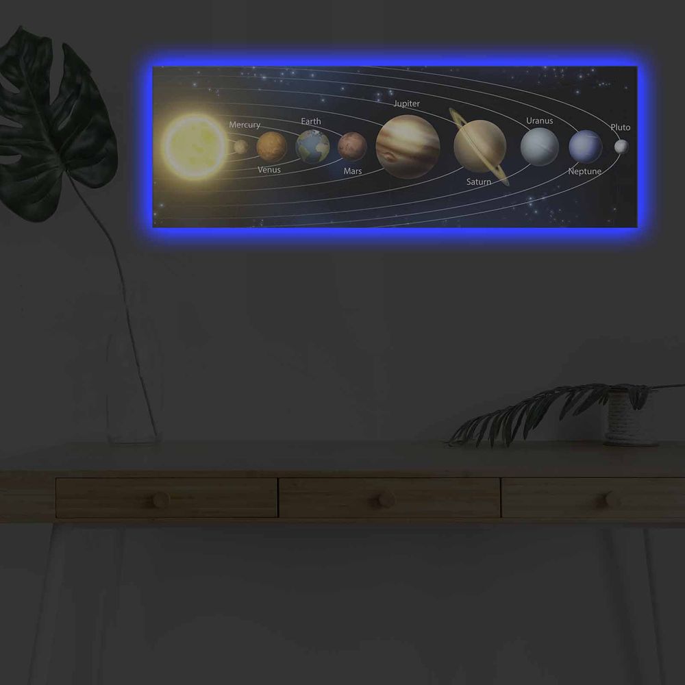 3090NASA-021 Višebojna Dekorativna Slikarska Platna sa LED Osvjetljenjem slika 2