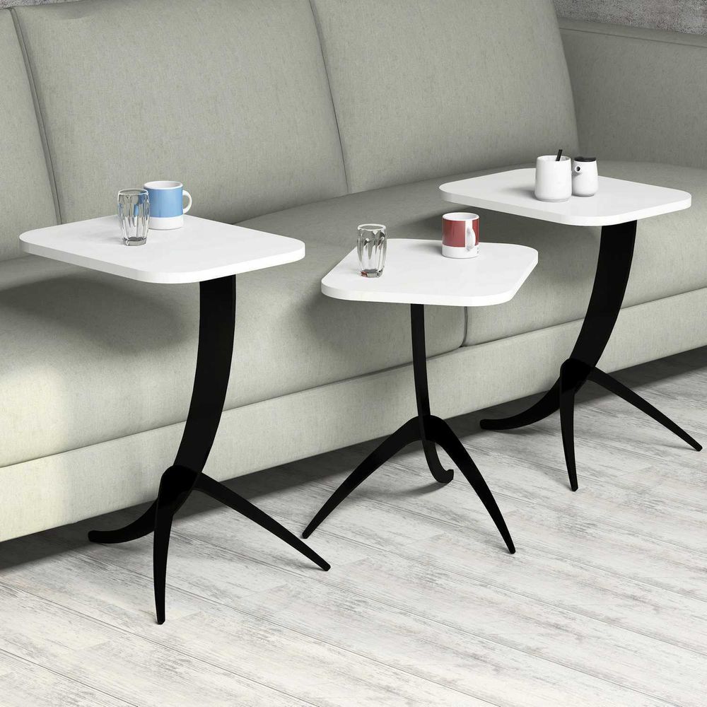 Pion - Bijeli Set Nesting Stolova (3 Komada) slika 3
