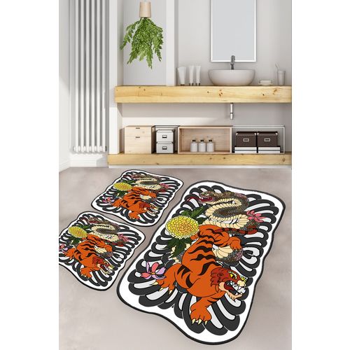 Wild Animals Multicolor Bathmat Set (3 Pieces) slika 1