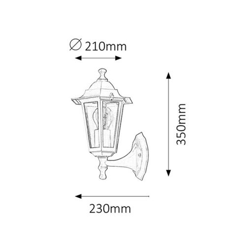 Spoljna zidna lampa Velence E27 60w crna IP43 (8204) slika 3