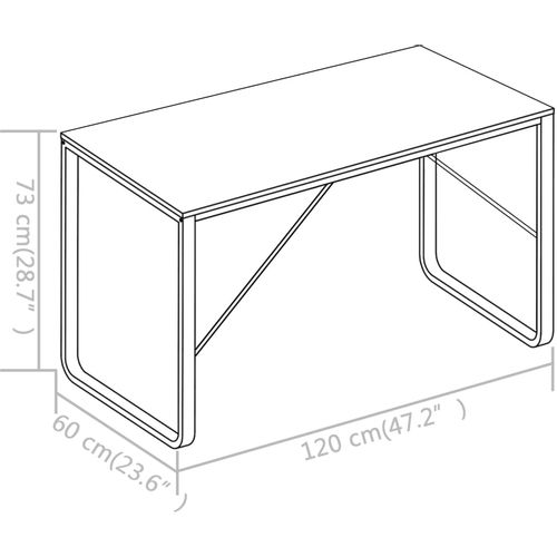 Stol za računalo crni i boja hrasta 120 x 60 x 73 cm slika 35