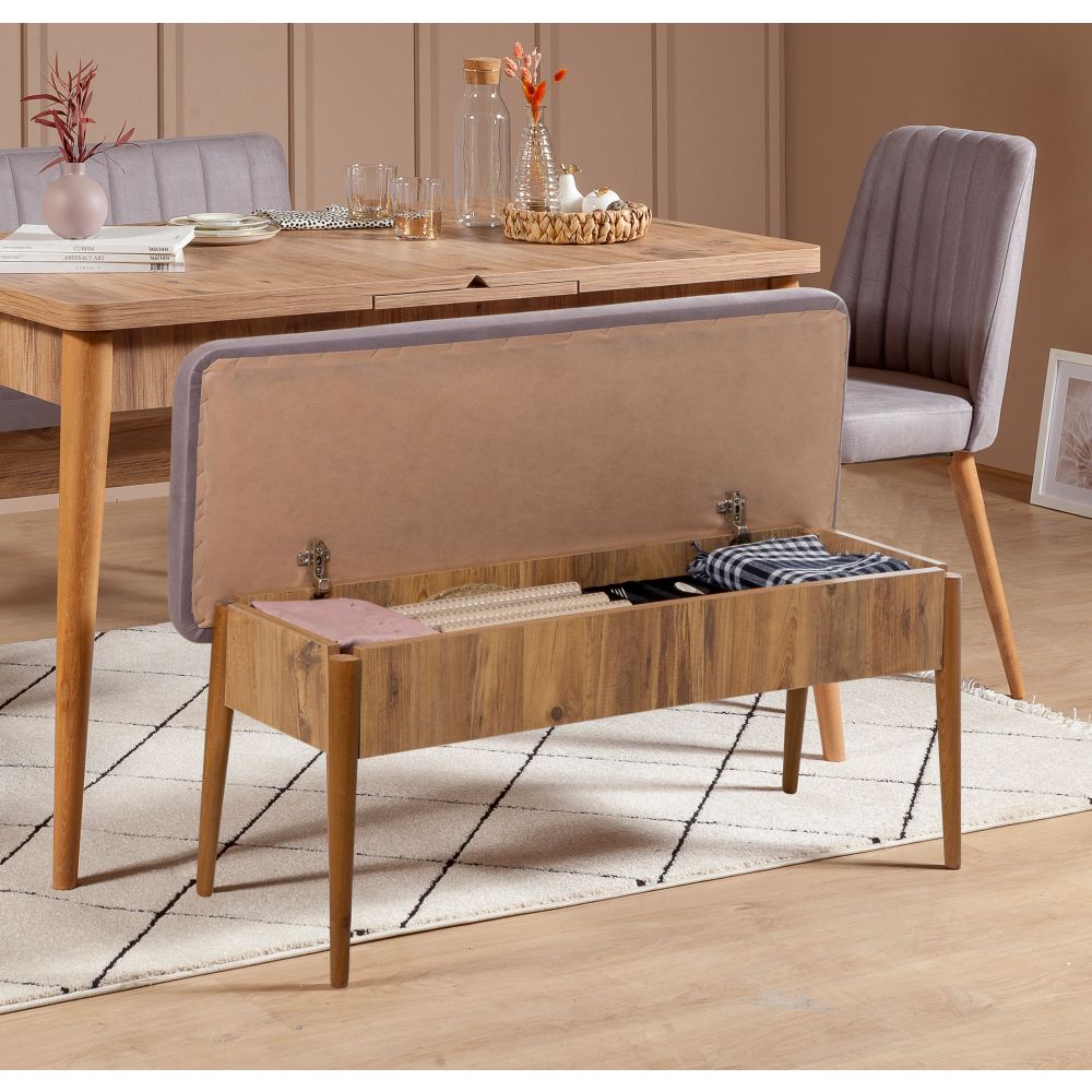 Set trpezarijskog stola i stolica Soho Grey Atlantic Pine (5 dijelova) slika 2
