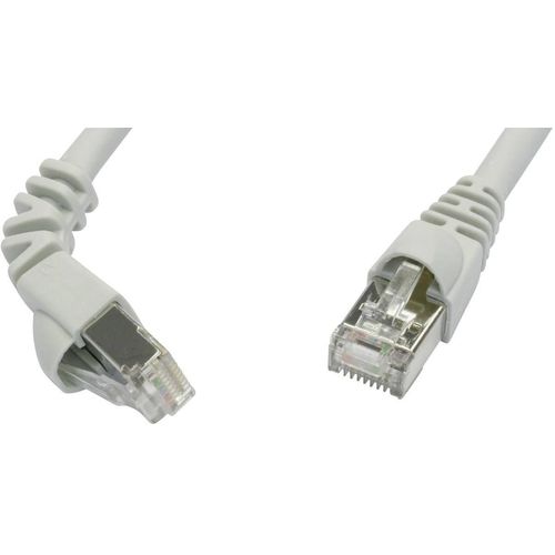 Telegärtner L00001A0155 RJ45 mrežni kabel, Patch kabel cat 6a S/FTP 2.00 m siva vatrostalan, sa zaštitom za nosić 1 St. slika 2