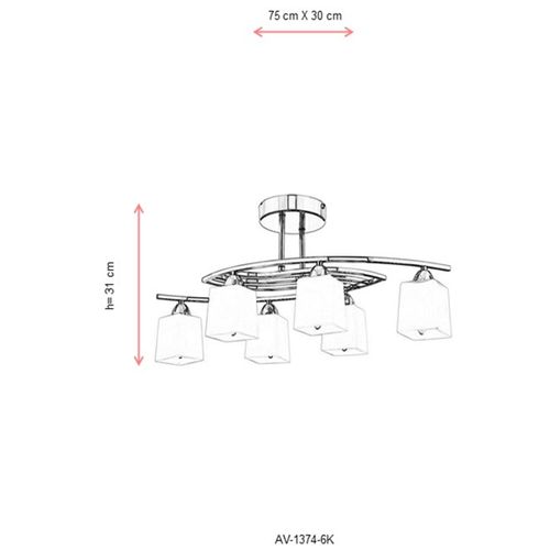 Luster AV-1374-6K Chrome sa Hromiranim Tijelom slika 3