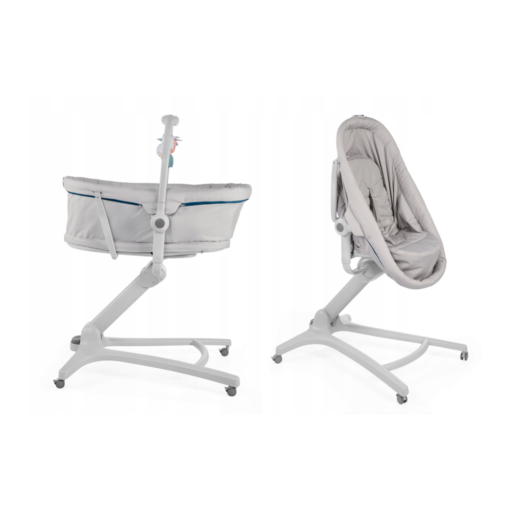 Chicco Baby Hug 4U1 Kolijevka, Ležaljka, Stolica za hranjenje i Prva stolica, Glacial slika 1