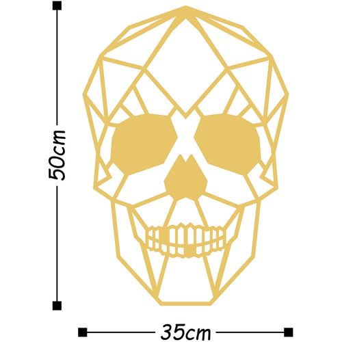 Wallity Metalna zidna dekoracija, Skull Metal Decor - Gold slika 3