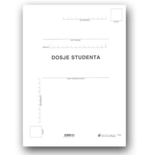 XI-9-20 DOSJE STUDENTA; Mapa, 23,5 x 32 cm slika 1