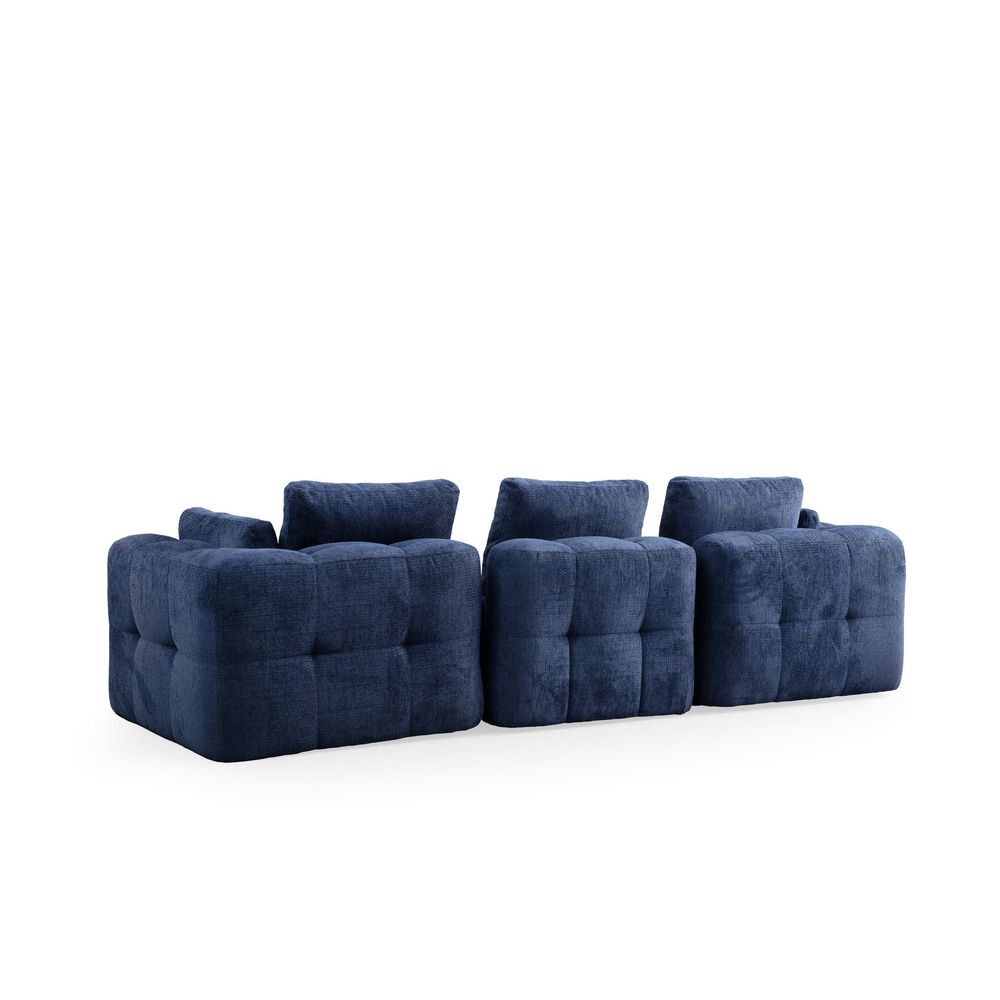 Amaris Troosjed sa Poufom - Tamnoplava Ugaona Sofa slika 5