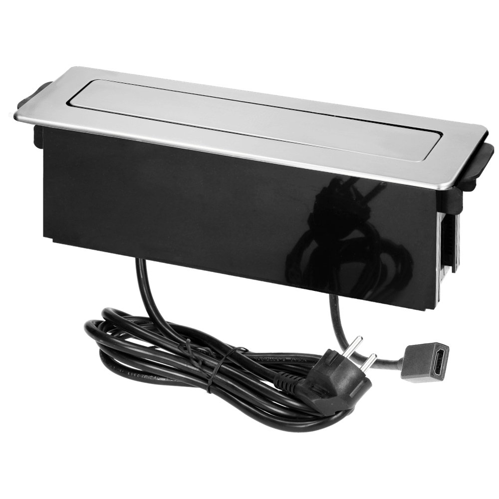 Orno Produžni kabel sa 2 x Schuko,2 x USB utičnice,HDMI,ugradbena - OR-GM-9016(GS)/B-G slika 4