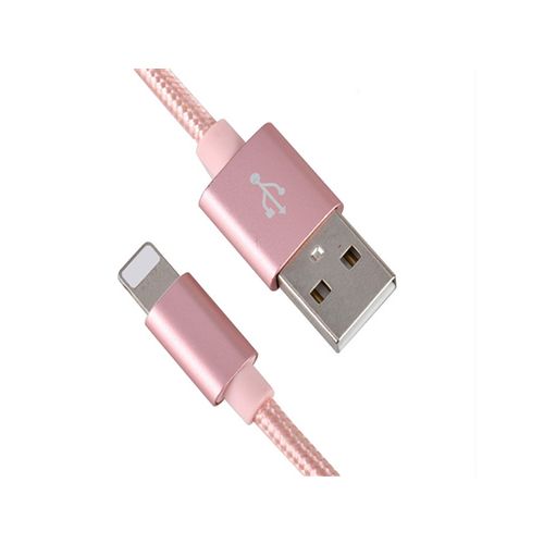 Xwave Kabl USB IPHONE 2M 3A,lightning aluminium,upleteni roze zlatni slika 2