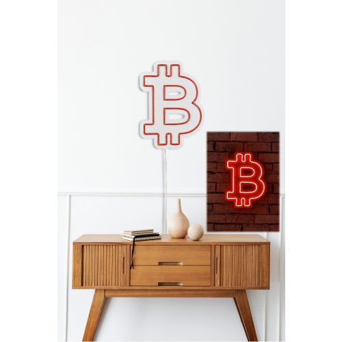 Wallity Ukrasna plastična LED rasvjeta, Bitcoin - Red slika 13