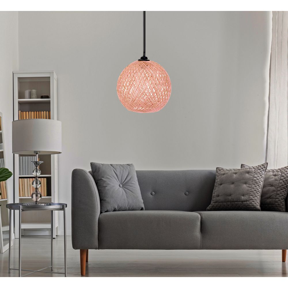 Ručno Rađeni Luster od Jute - Pink Brown 190 slika 2