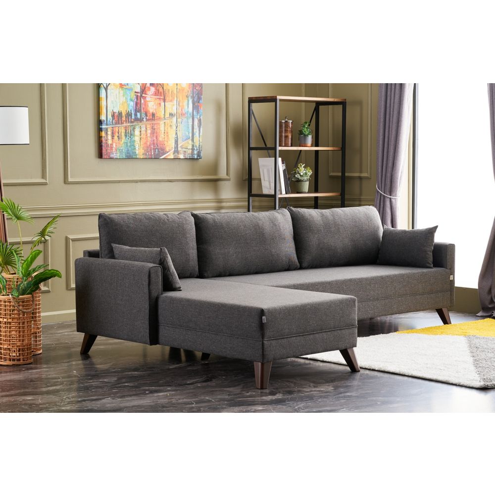 Bella - ugaona sofa, lijevi ugao - antracit boja slika 2