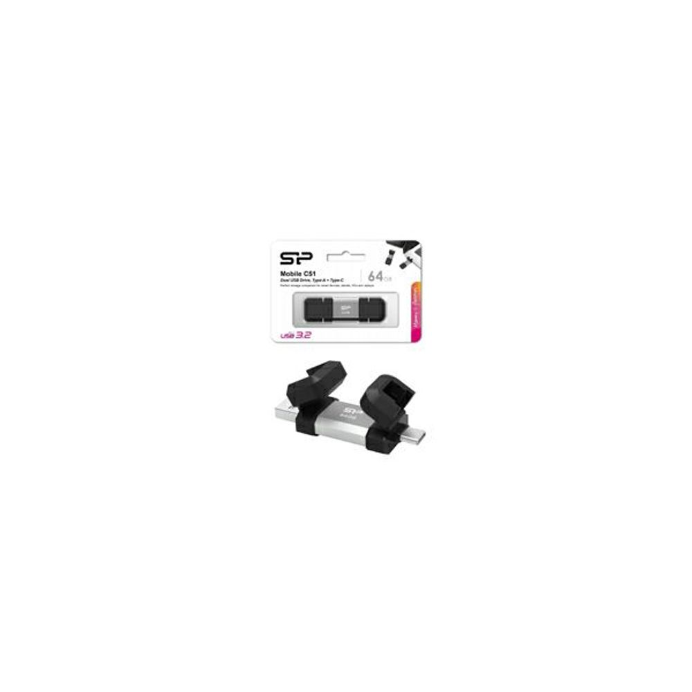 SP USB 3.2 FLASH DRIVE GEN1, MOBILE C51 64GB SILVER slika 2