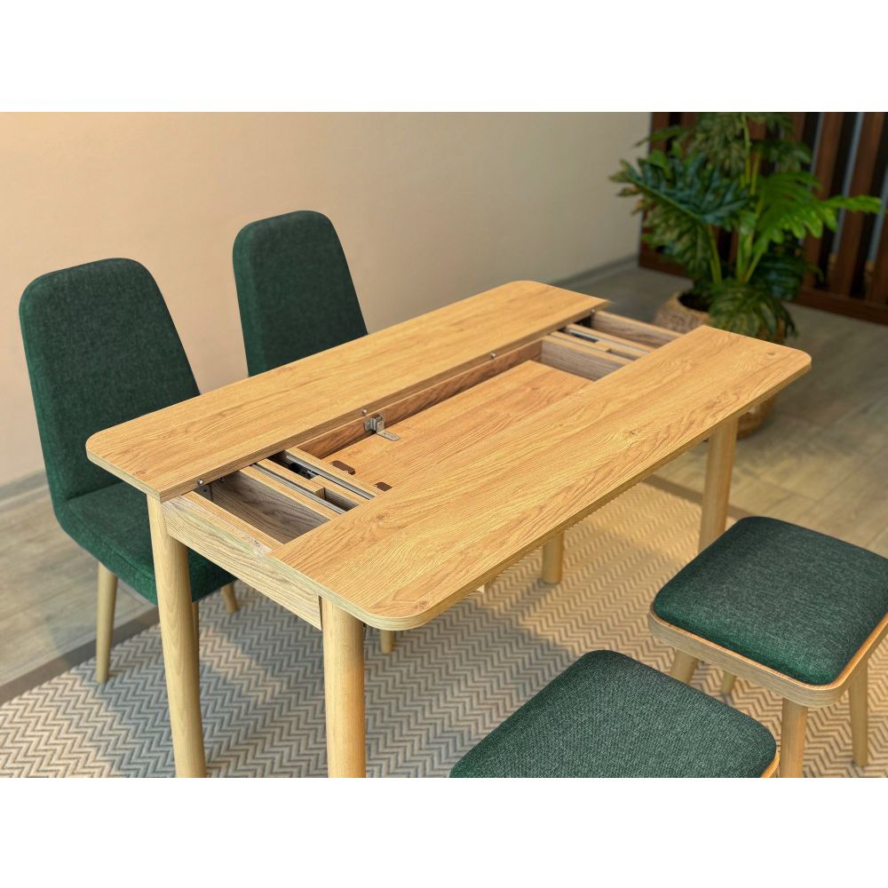 Vina Mini 02 1070 - Ekstenzibilni Trpezarijski Sto i Stolice Set (5 Komada) slika 6