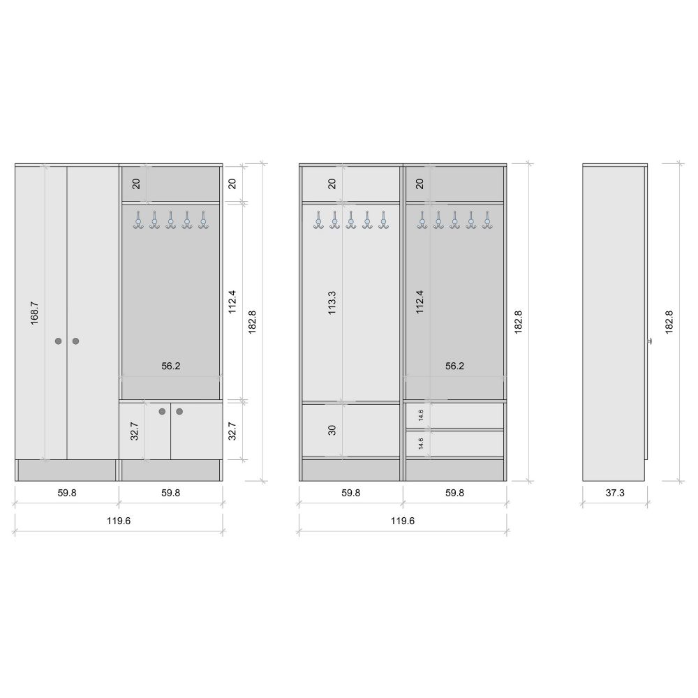 M5 - 1561 Bijeli Stalak za Hall slika 8