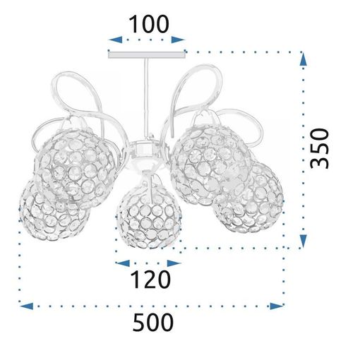 TOOLIGHT Kristalna svjetiljka luster s metalnim listovima APP636-5C slika 14