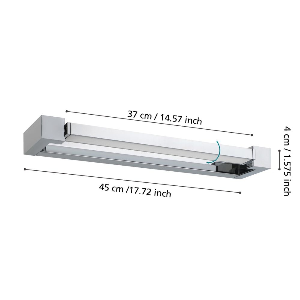 Eglo zidna/1, led, 8,9w, ip44, krom/bijela "gemiliana" slika 5