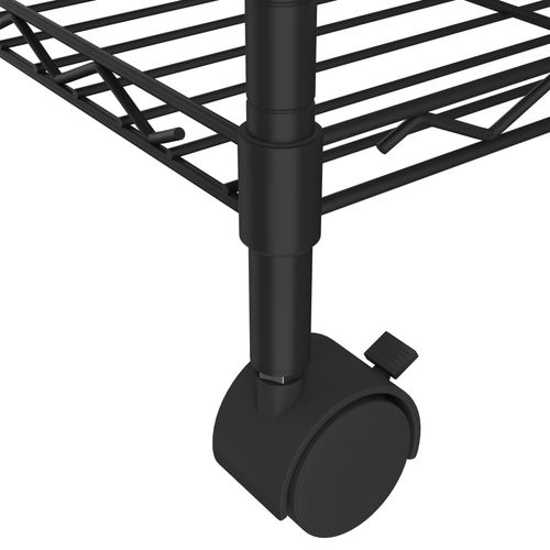 Stalak za pohranu s 3 razine i kotačima 60x35x81 cm crni 150 kg slika 6