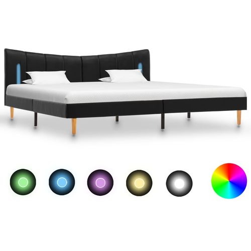 Okvir za krevet od umjetne kože s LED svjetlom crni 180x200 cm slika 9