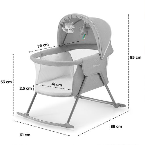 Kinderkraft Krevetić LOVI 3u1, grey slika 12