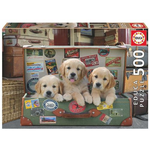 Puppies in the Luggage puzzle 500pcs slika 1