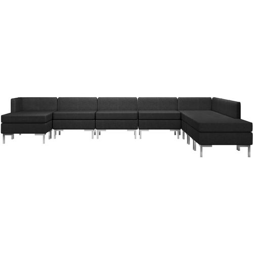 9-dijelni set sofa od tkanine crni slika 3