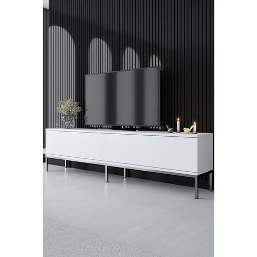 Lord - White, Silver WhiteSilver TV Stand slika 1